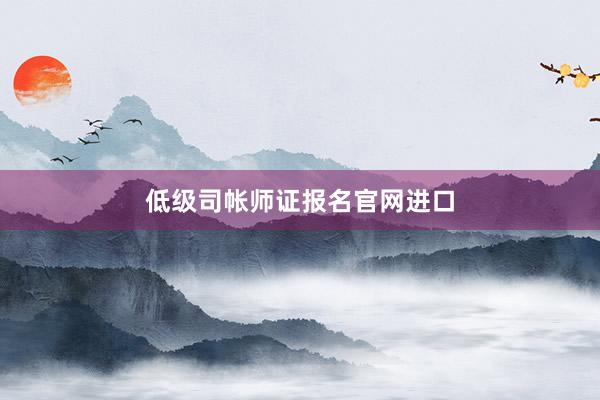 低级司帐师证报名官网进口